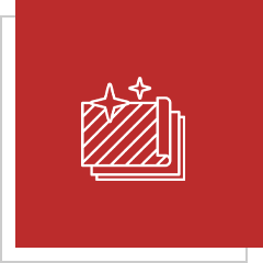 Sparkling clean icon on red background.