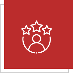 Person with three stars on red background.