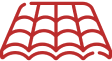 Red roof tile pattern on black background.